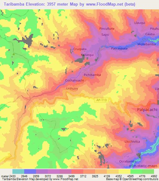 Taribamba,Peru Elevation Map