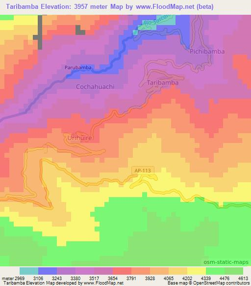 Taribamba,Peru Elevation Map