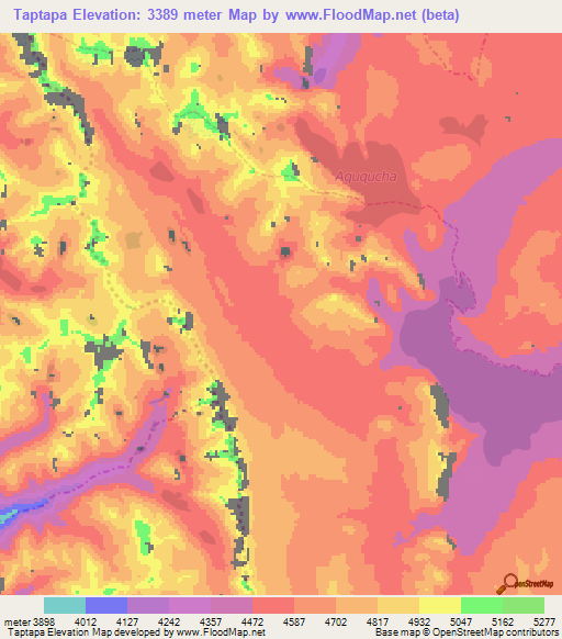 Taptapa,Peru Elevation Map