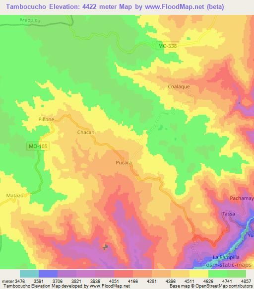 Tambocucho,Peru Elevation Map