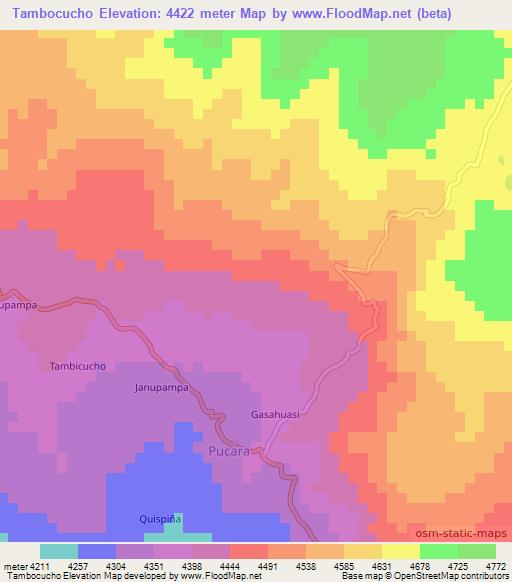 Tambocucho,Peru Elevation Map