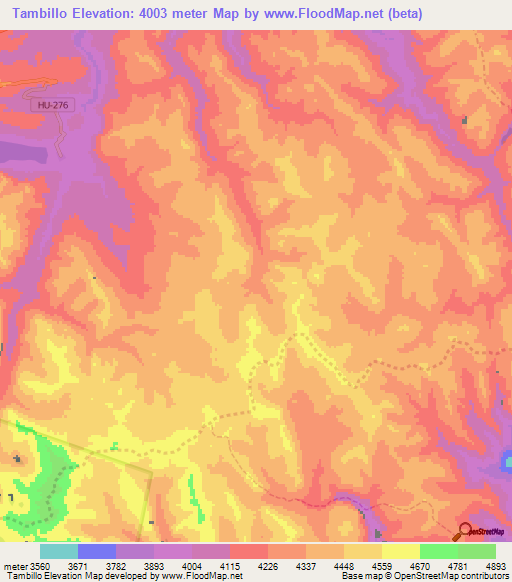 Tambillo,Peru Elevation Map