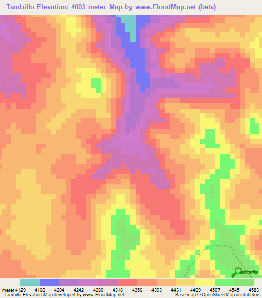 Tambillo,Peru Elevation Map