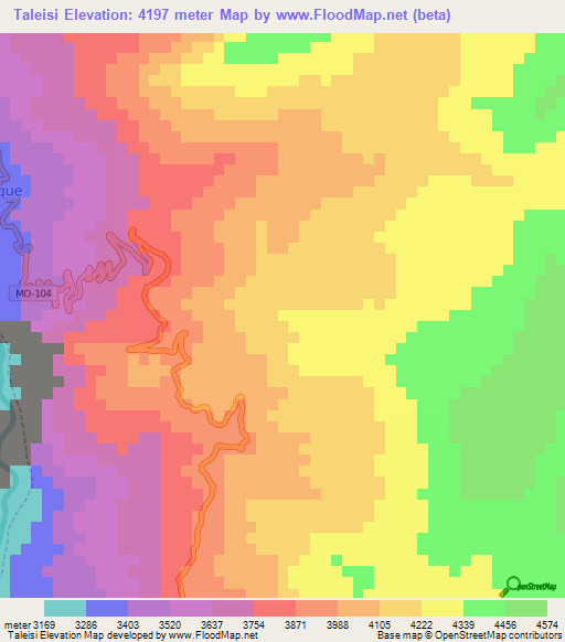 Taleisi,Peru Elevation Map