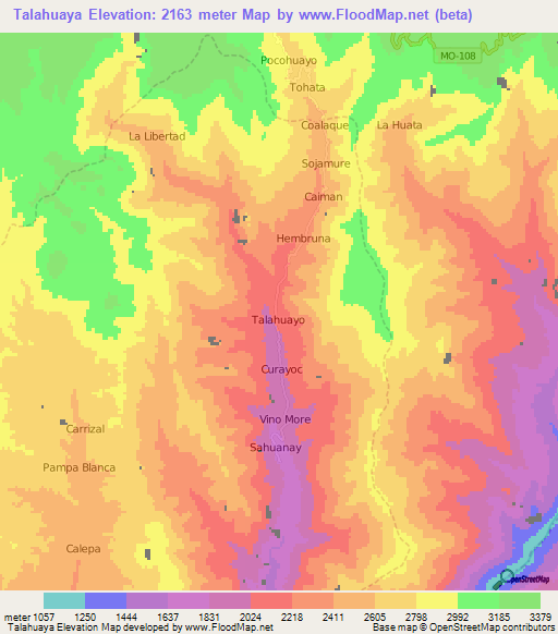 Talahuaya,Peru Elevation Map