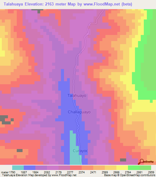 Talahuaya,Peru Elevation Map