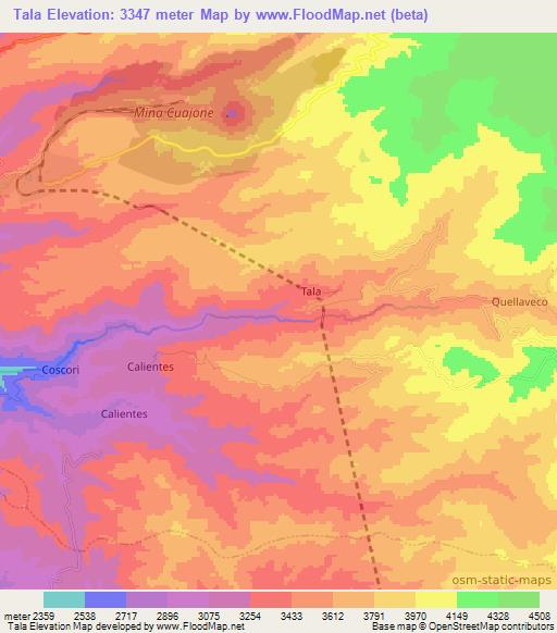 Tala,Peru Elevation Map