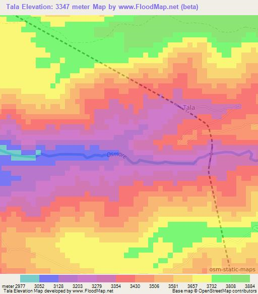 Tala,Peru Elevation Map