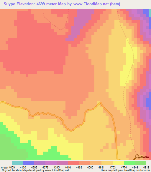 Suype,Peru Elevation Map
