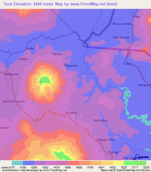 Sura,Peru Elevation Map