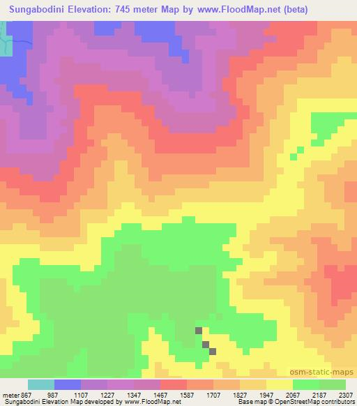 Sungabodini,Peru Elevation Map