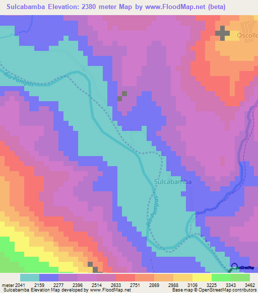 Sulcabamba,Peru Elevation Map