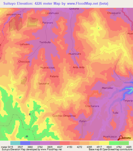 Suituyo,Peru Elevation Map