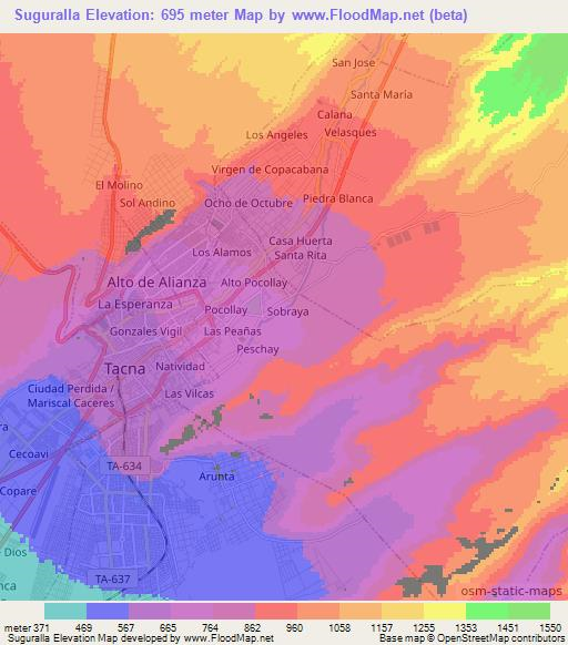 Suguralla,Peru Elevation Map