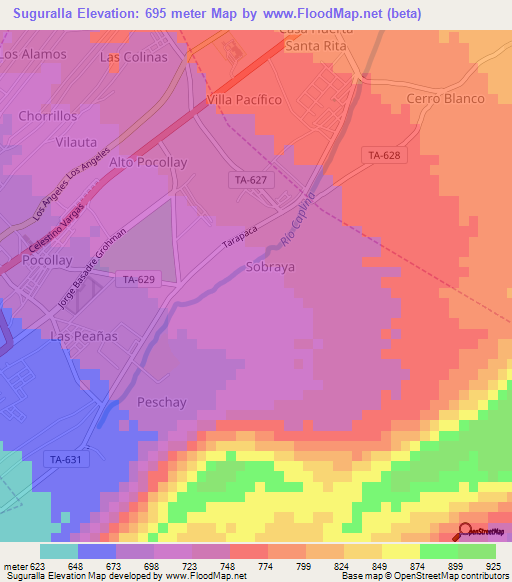Suguralla,Peru Elevation Map