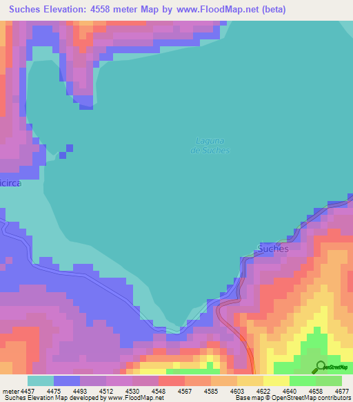Suches,Peru Elevation Map