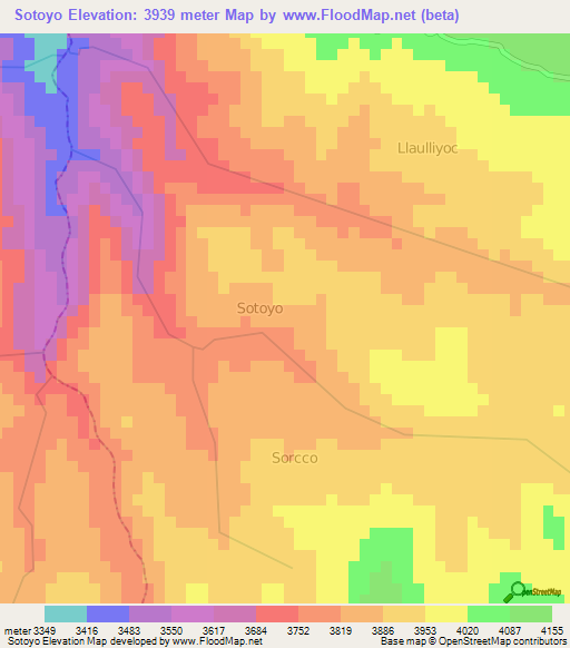 Sotoyo,Peru Elevation Map