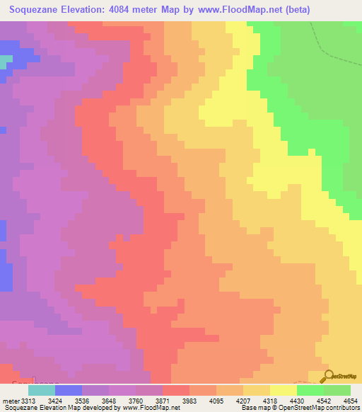 Soquezane,Peru Elevation Map