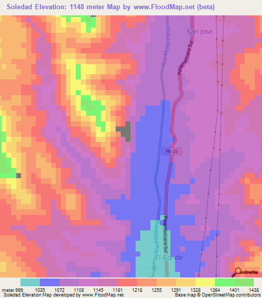Soledad,Peru Elevation Map