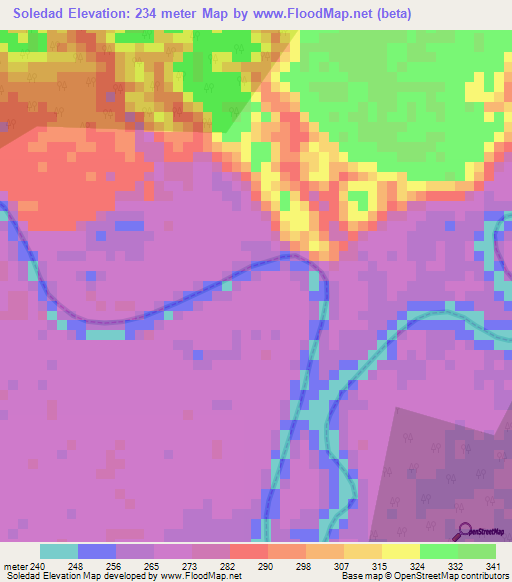 Soledad,Peru Elevation Map
