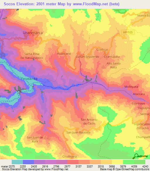 Socos,Peru Elevation Map