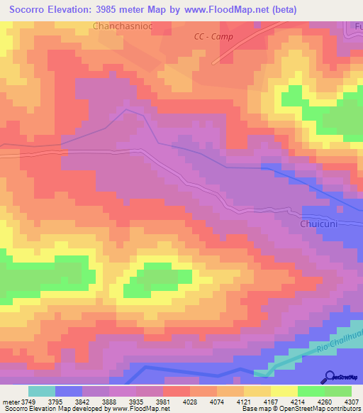 Socorro,Peru Elevation Map