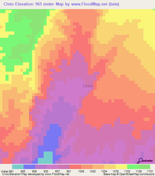Cinto,Peru Elevation Map