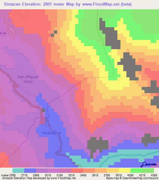 Sintacan,Peru Elevation Map