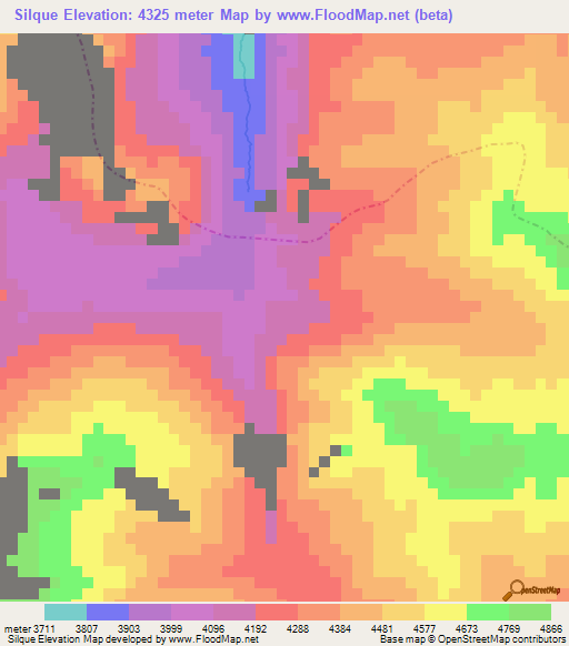 Silque,Peru Elevation Map