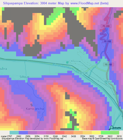 Silquepampa,Peru Elevation Map