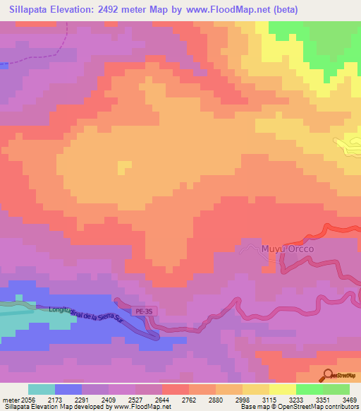 Sillapata,Peru Elevation Map