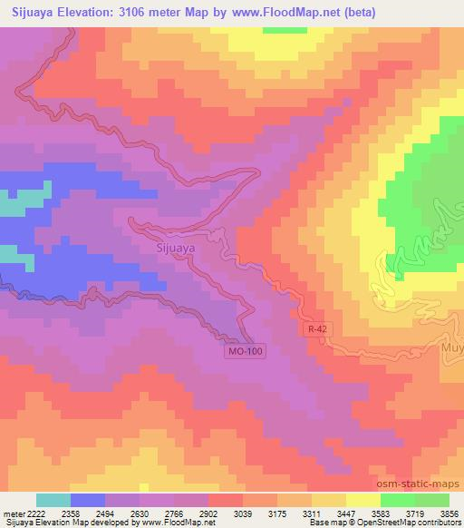 Sijuaya,Peru Elevation Map