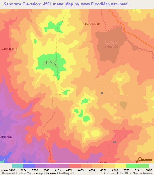 Senoraca,Peru Elevation Map