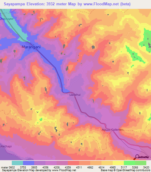 Sayapampa,Peru Elevation Map