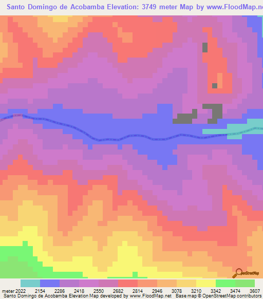 Santo Domingo de Acobamba,Peru Elevation Map