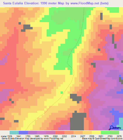 Santa Eulalia,Peru Elevation Map