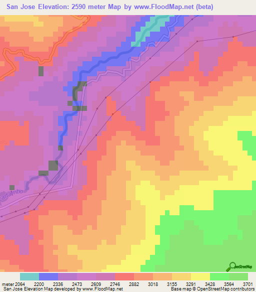 San Jose,Peru Elevation Map