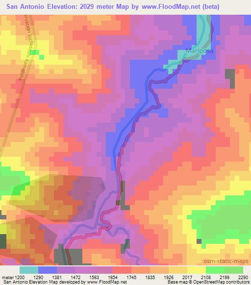 San Antonio,Peru Elevation Map