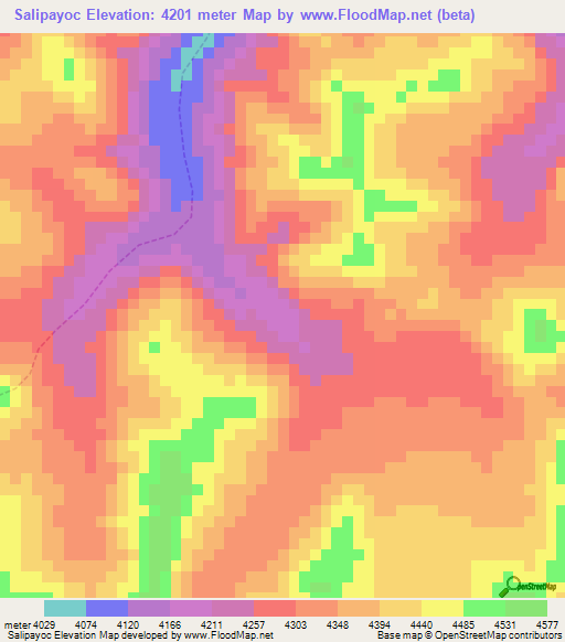 Salipayoc,Peru Elevation Map