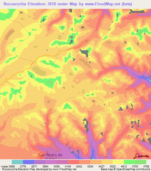 Rocoscocha,Peru Elevation Map