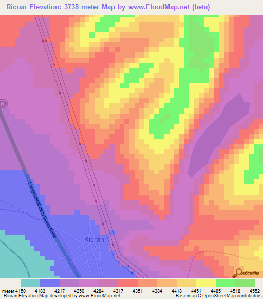 Ricran,Peru Elevation Map