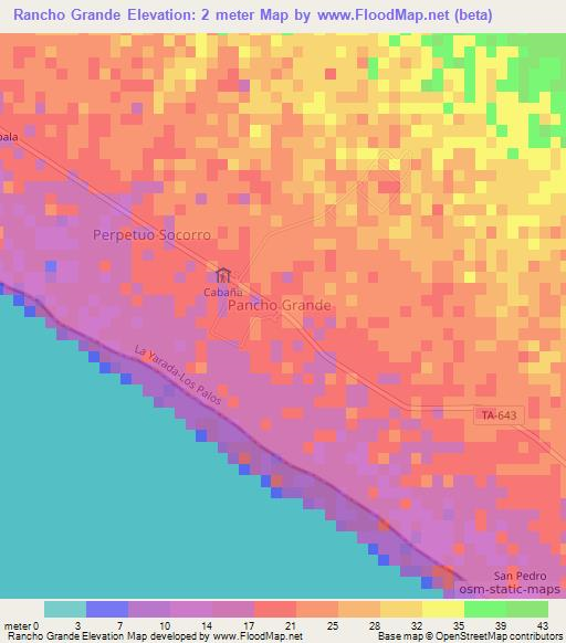 Rancho Grande,Peru Elevation Map