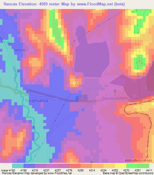 Rancas,Peru Elevation Map