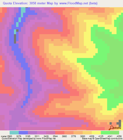 Quota,Peru Elevation Map