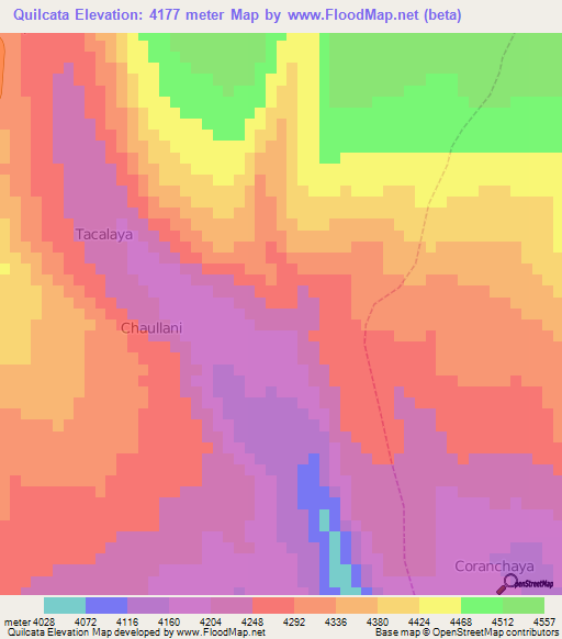 Quilcata,Peru Elevation Map