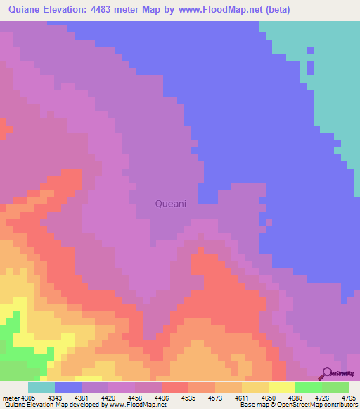 Quiane,Peru Elevation Map