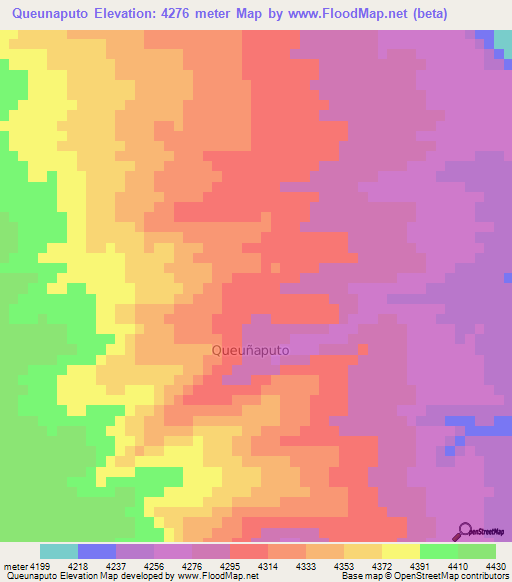 Queunaputo,Peru Elevation Map