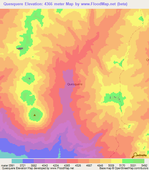 Quesquere,Peru Elevation Map