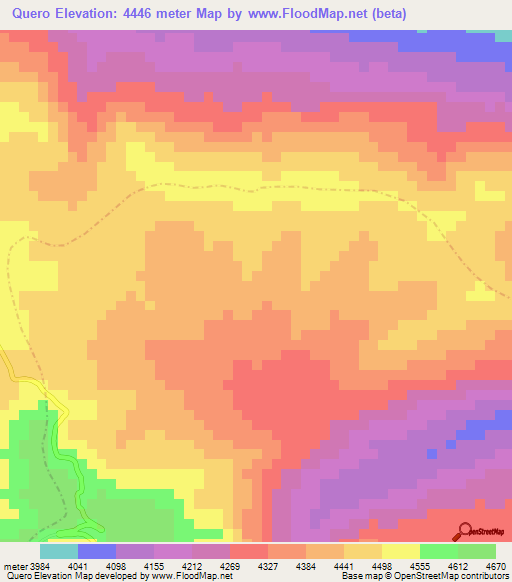 Quero,Peru Elevation Map