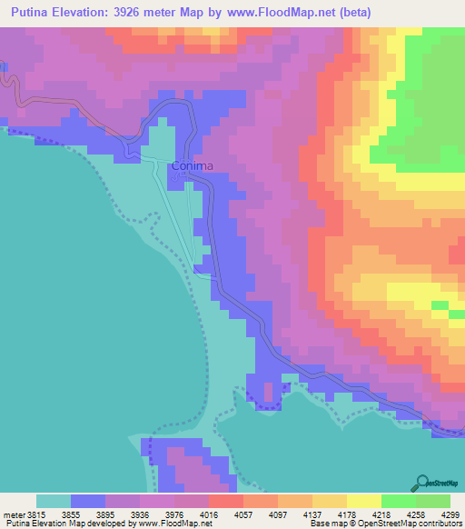 Putina,Peru Elevation Map